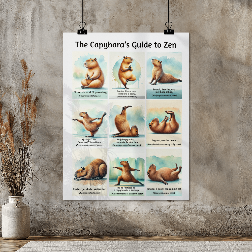 The Capybara's Guide to Zen High Gloss Poster