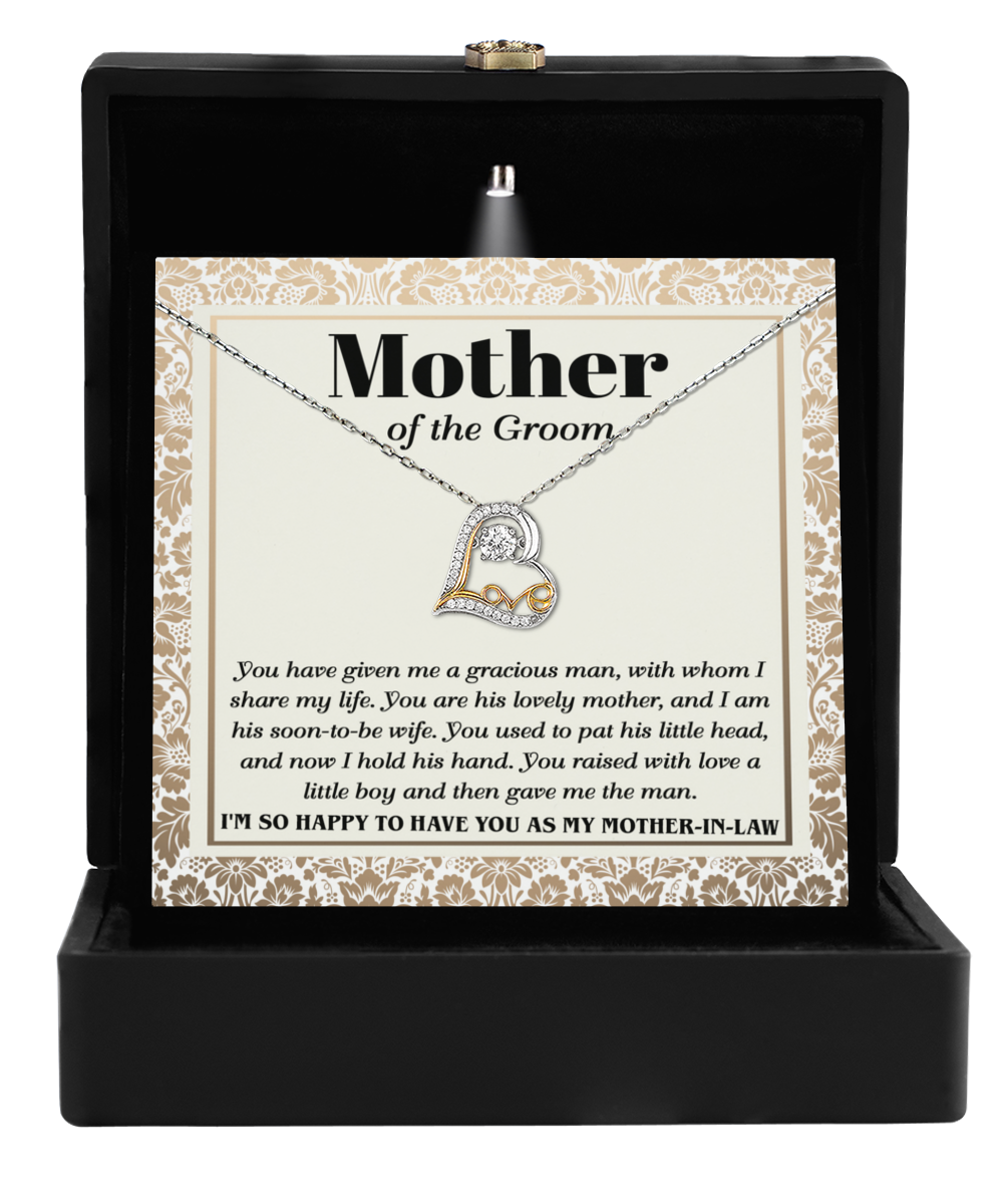 You Raised A Little Boy - Love Dancing Necklace For Mother Of The Groom