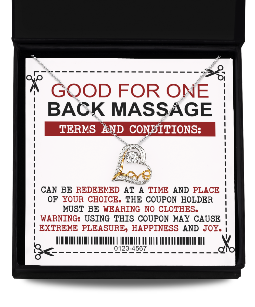 Back Massage Coupon - Love Dancing Necklace For Wife