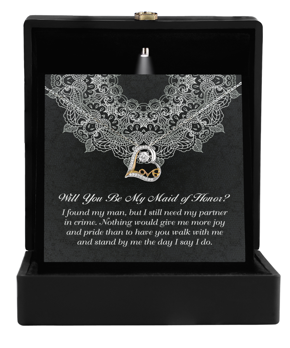 Partner In Crime - Dancing Love Necklace For Maid Of Honor