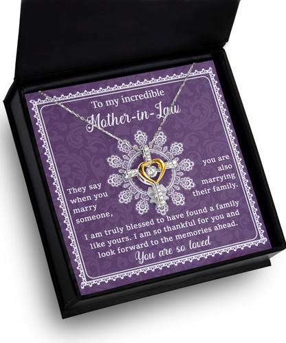 A Family Like Yours - Cross Dancing Necklace For Mother-In-Law