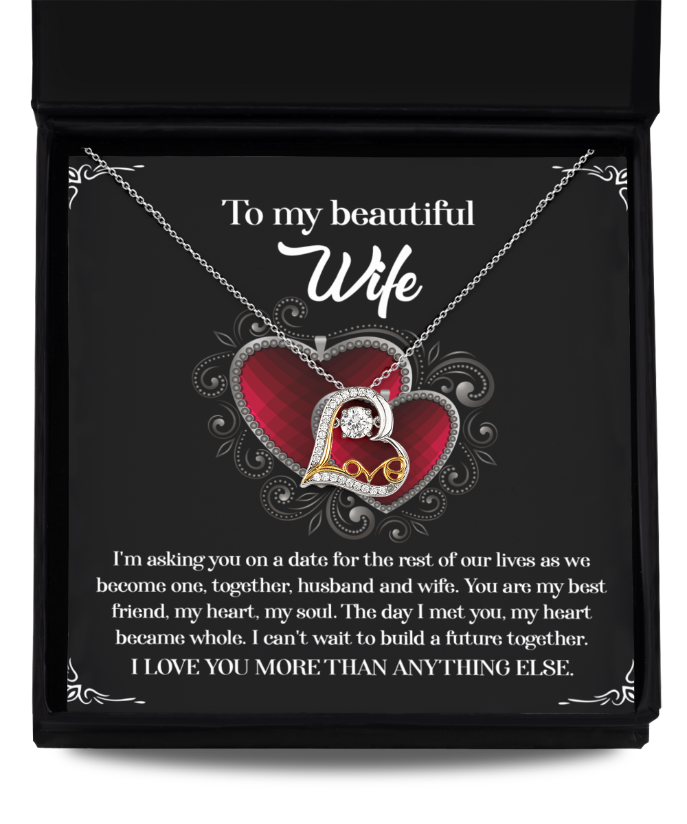 My Heart Became Whole - Love Dancing Necklace For Wife