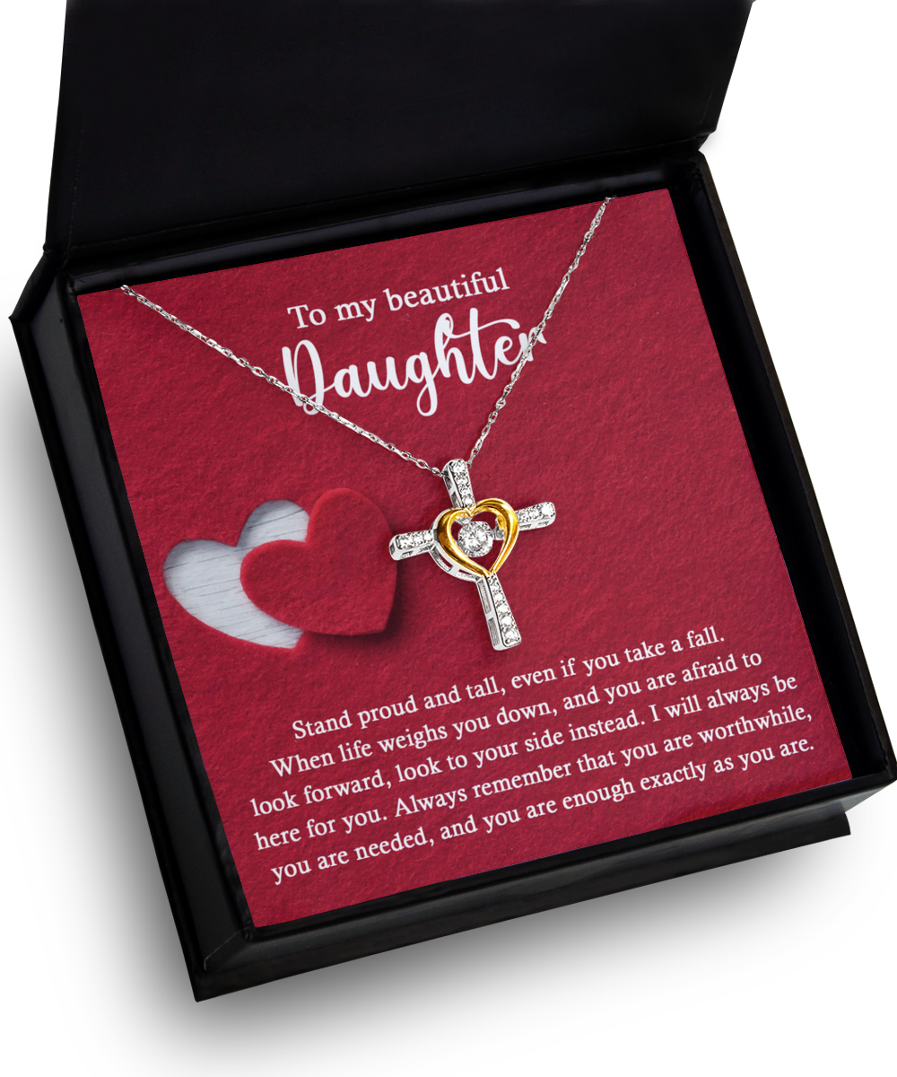 Stand Proud And Tall - Cross Dancing Necklace For Daughter