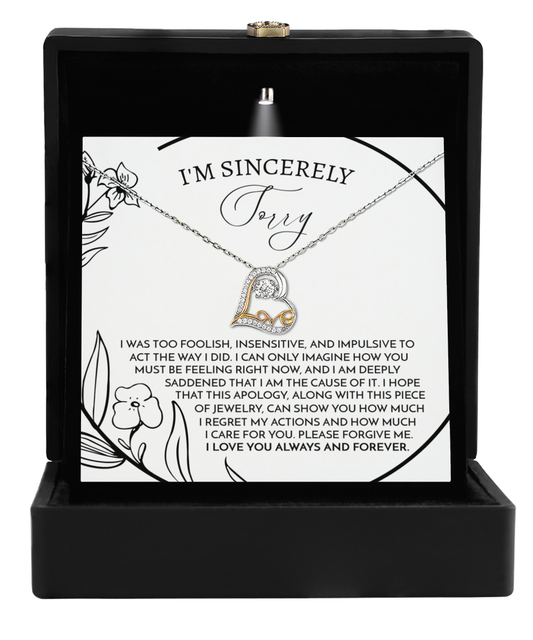 Sincerely Sorry - Love Dancing Apology Necklace