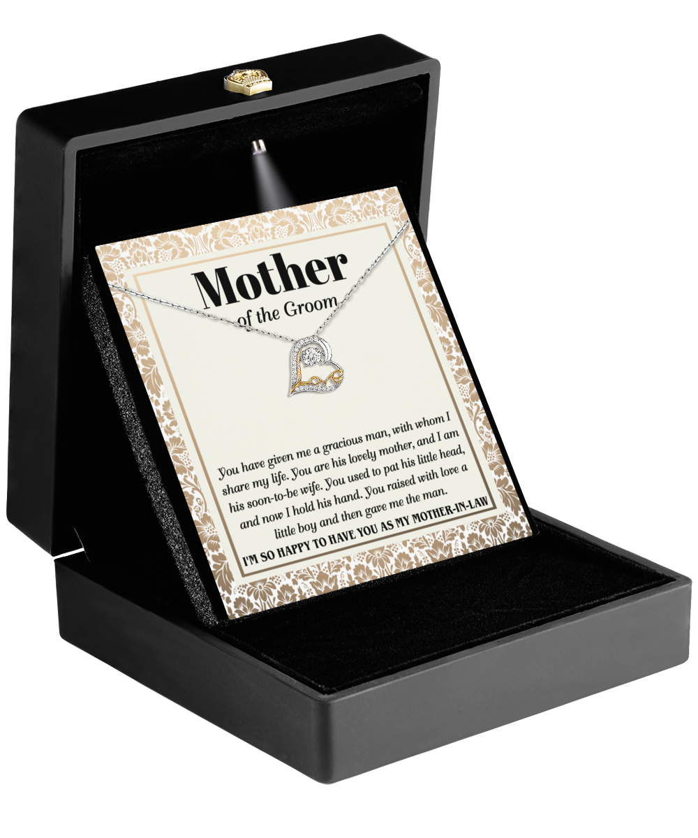 You Raised A Little Boy - Love Dancing Necklace For Mother Of The Groom