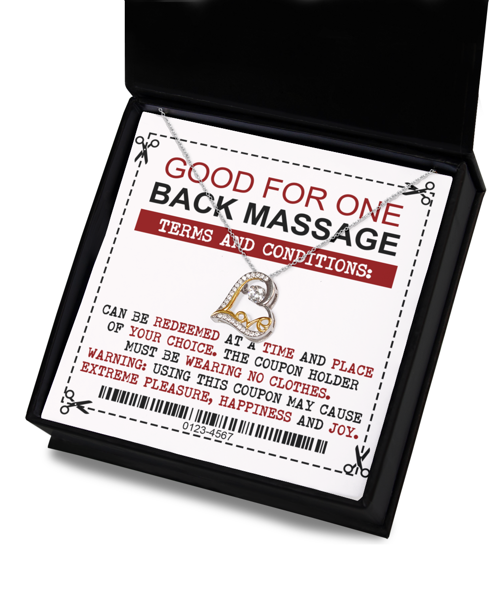 Back Massage Coupon - Love Dancing Necklace For Wife