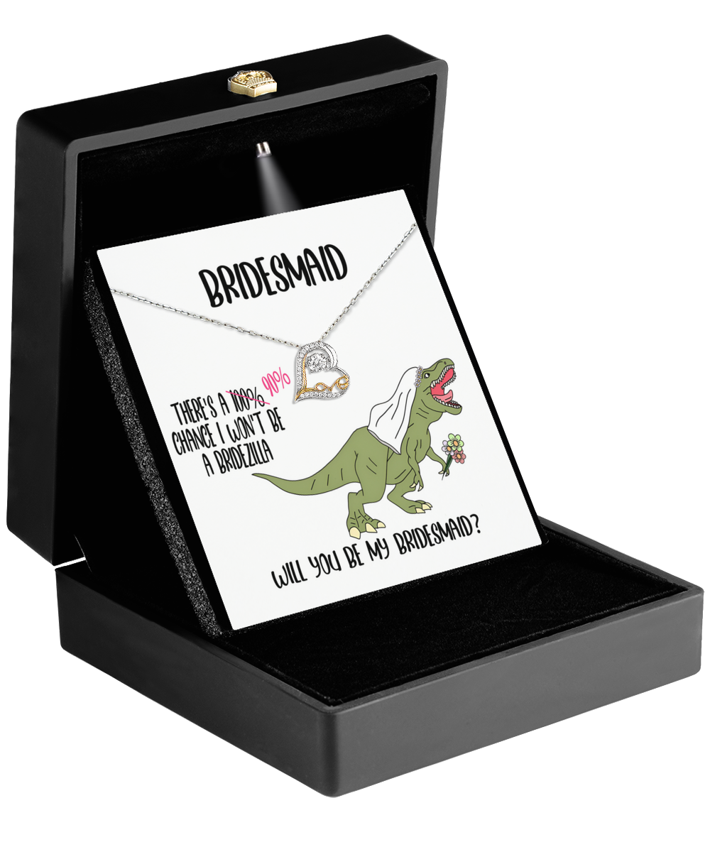 Will You Be My Bridesmaid - Love Dancing Necklace For Bridesmaid