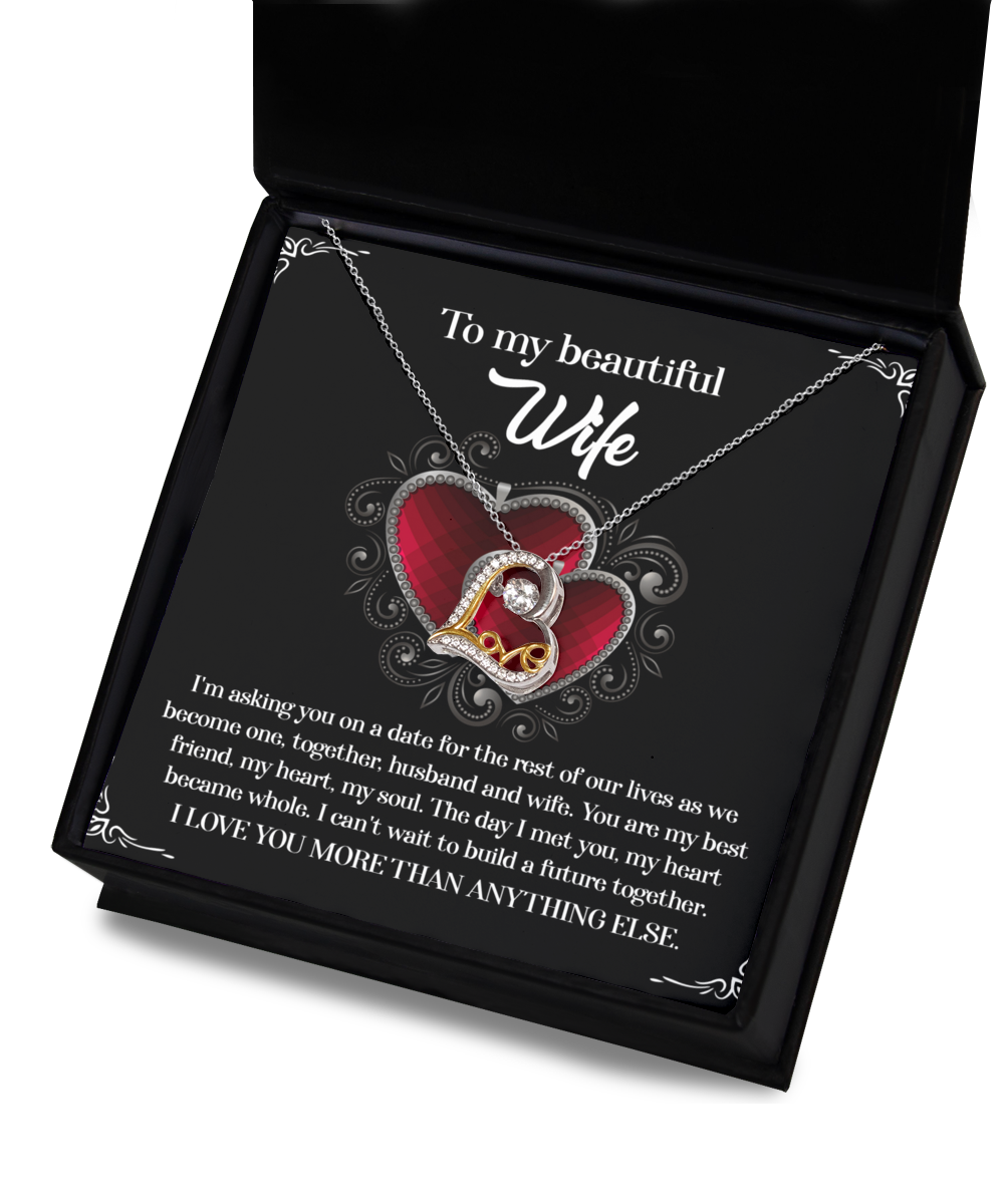 My Heart Became Whole - Love Dancing Necklace For Wife