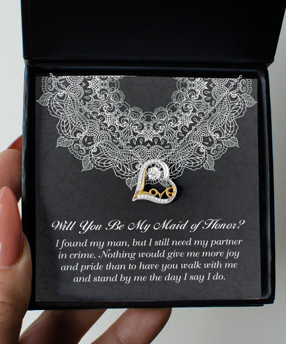 Partner In Crime - Dancing Love Necklace For Maid Of Honor