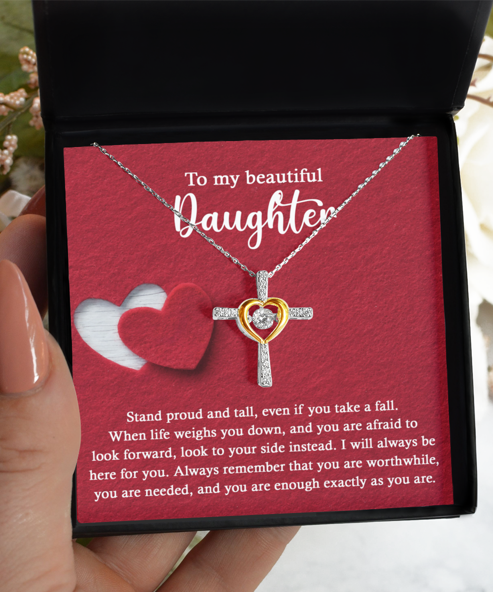 Stand Proud And Tall - Cross Dancing Necklace For Daughter