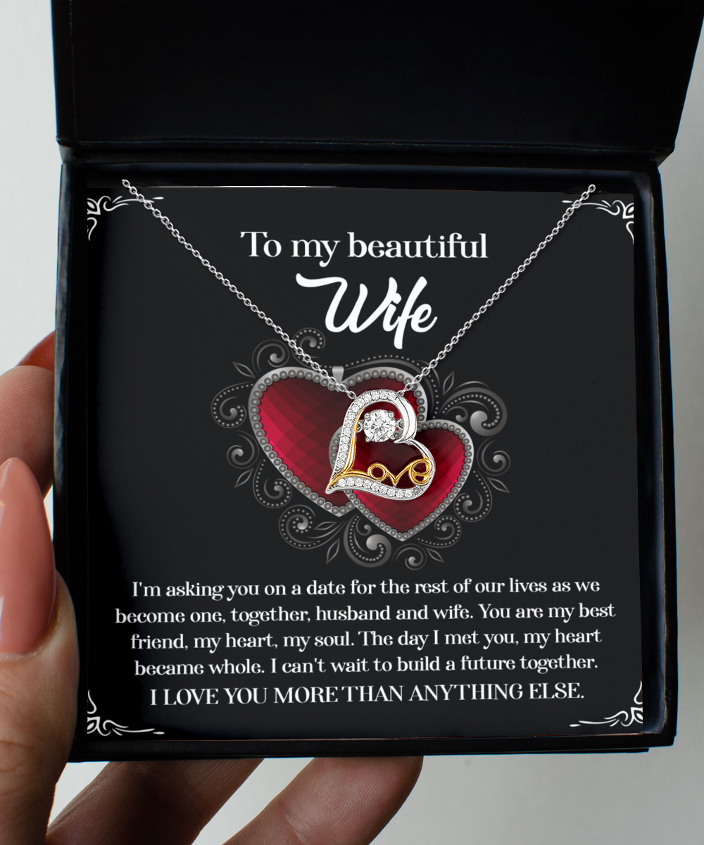 My Heart Became Whole - Love Dancing Necklace For Wife