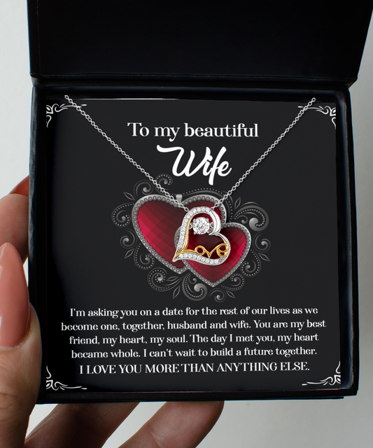 My Heart Became Whole - Love Dancing Necklace For Wife