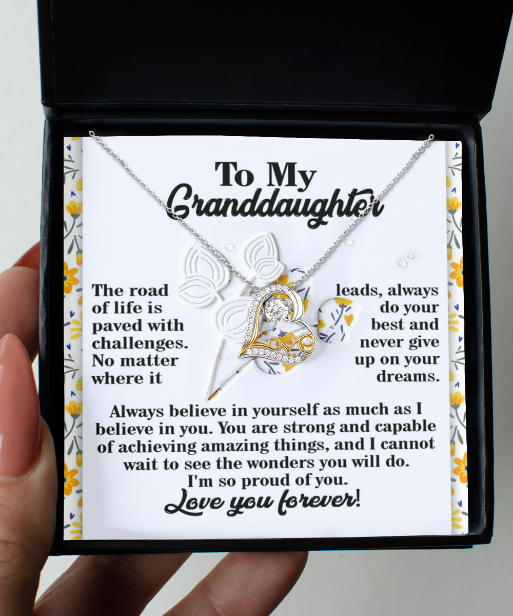 Never Give up On Your Dreams - Love Dancing Necklace For Granddaughter