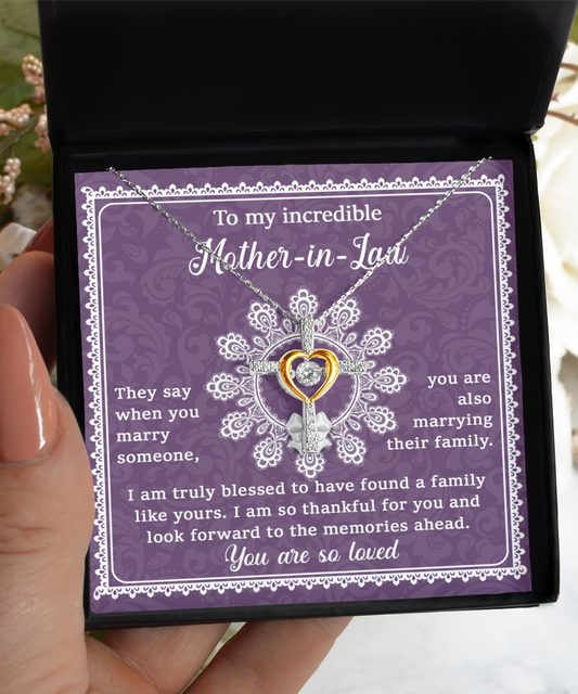 A Family Like Yours - Cross Dancing Necklace For Mother-In-Law