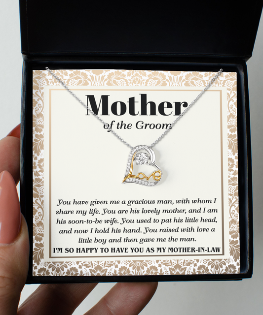 You Raised A Little Boy - Love Dancing Necklace For Mother Of The Groom