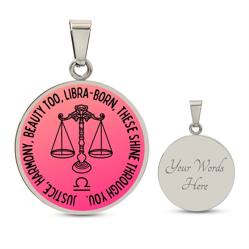 Libra Justice, Harmony, Beauty Too Graphic Pendant Necklace