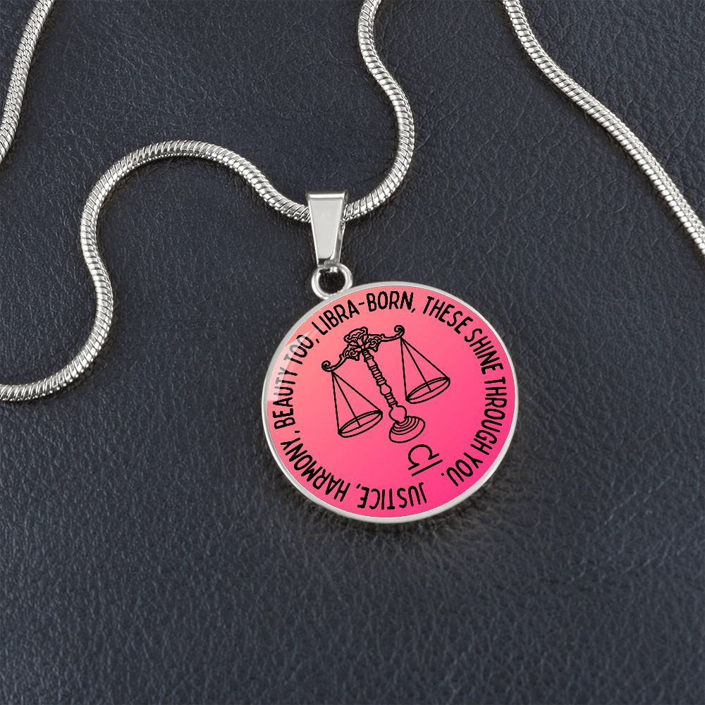 Libra Justice, Harmony, Beauty Too Graphic Pendant Necklace