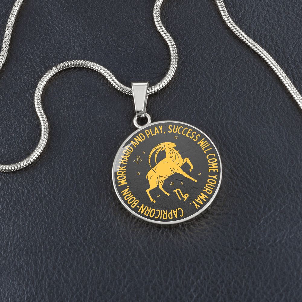 Capricorn Success Will Come Your Way Graphic Pendant Necklace