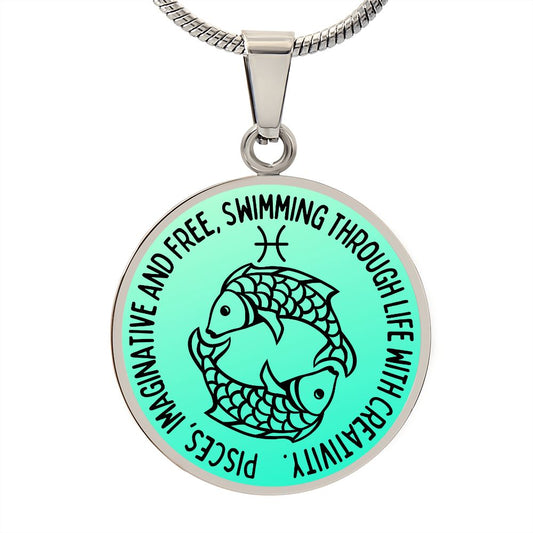 Pisces Imaginative And Free Graphic Pendant Necklace