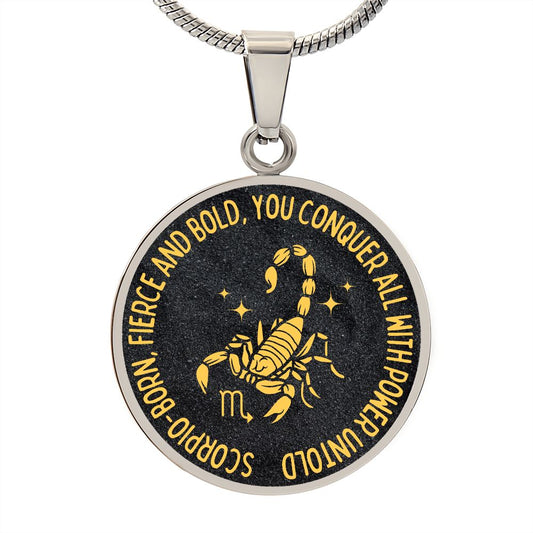 Scorpio With Power Untold Graphic Pendant Necklace