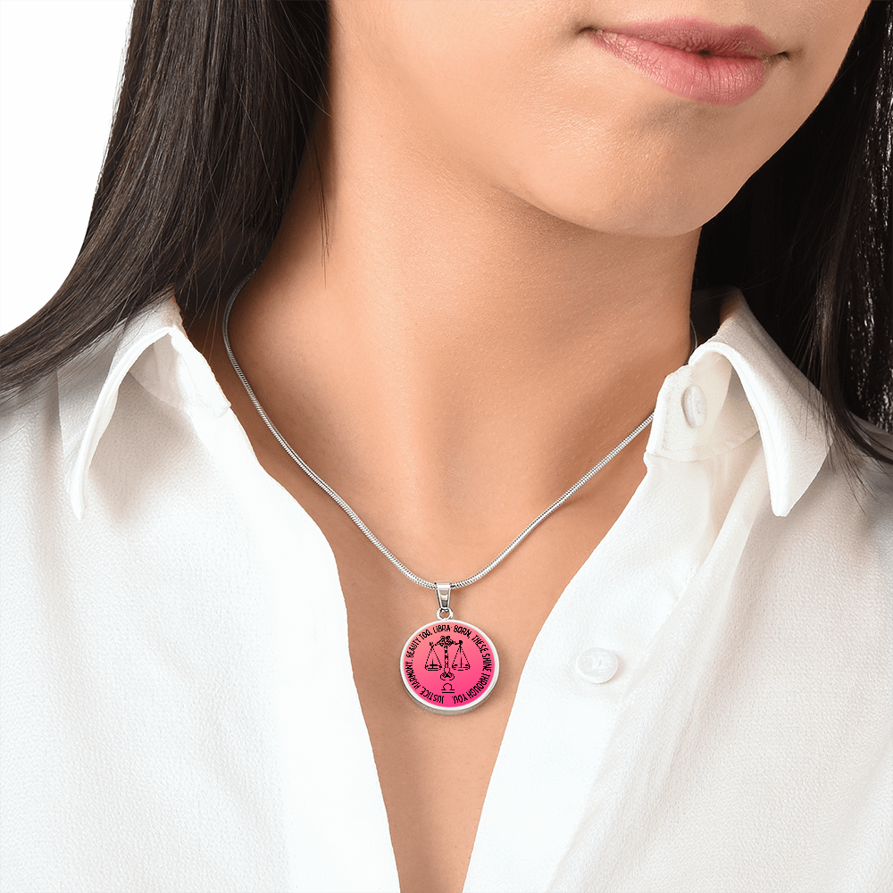 Libra Justice, Harmony, Beauty Too Graphic Pendant Necklace