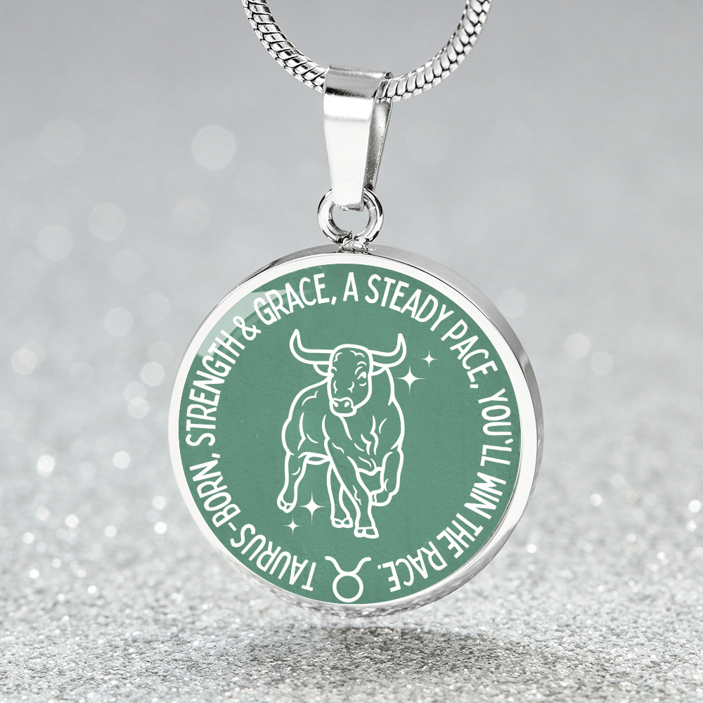 Taurus You'll Win The Race Graphic Necklace
