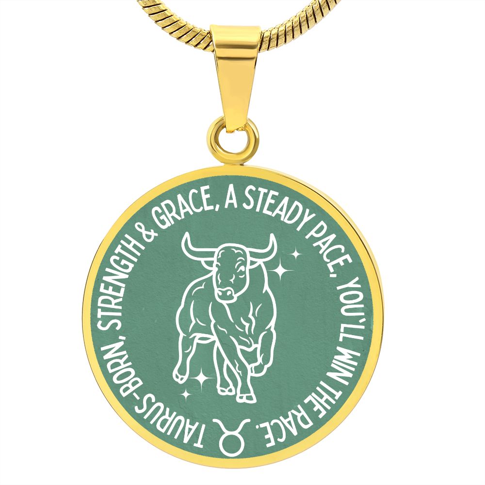 Taurus You'll Win The Race Graphic Necklace