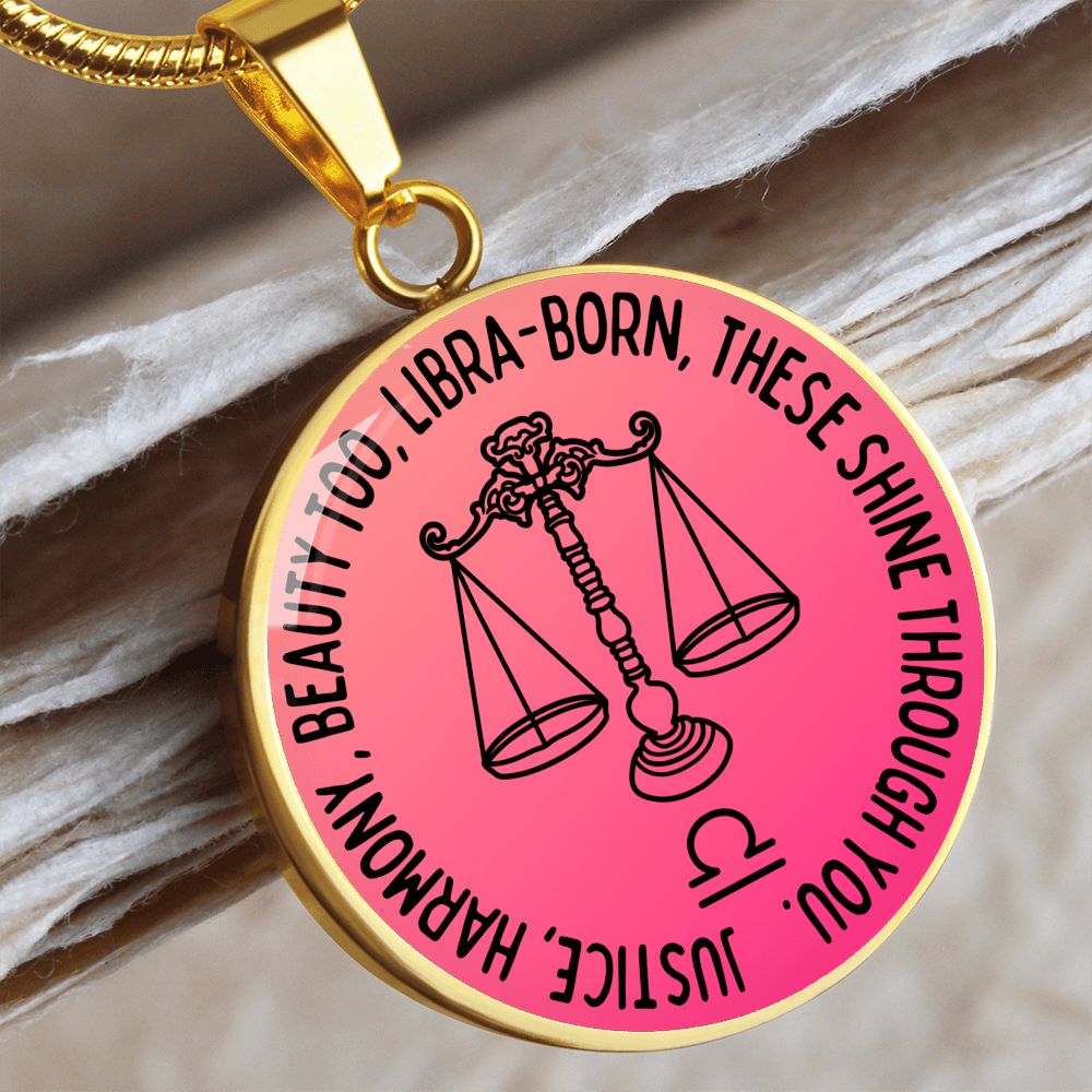 Libra Justice, Harmony, Beauty Too Graphic Pendant Necklace