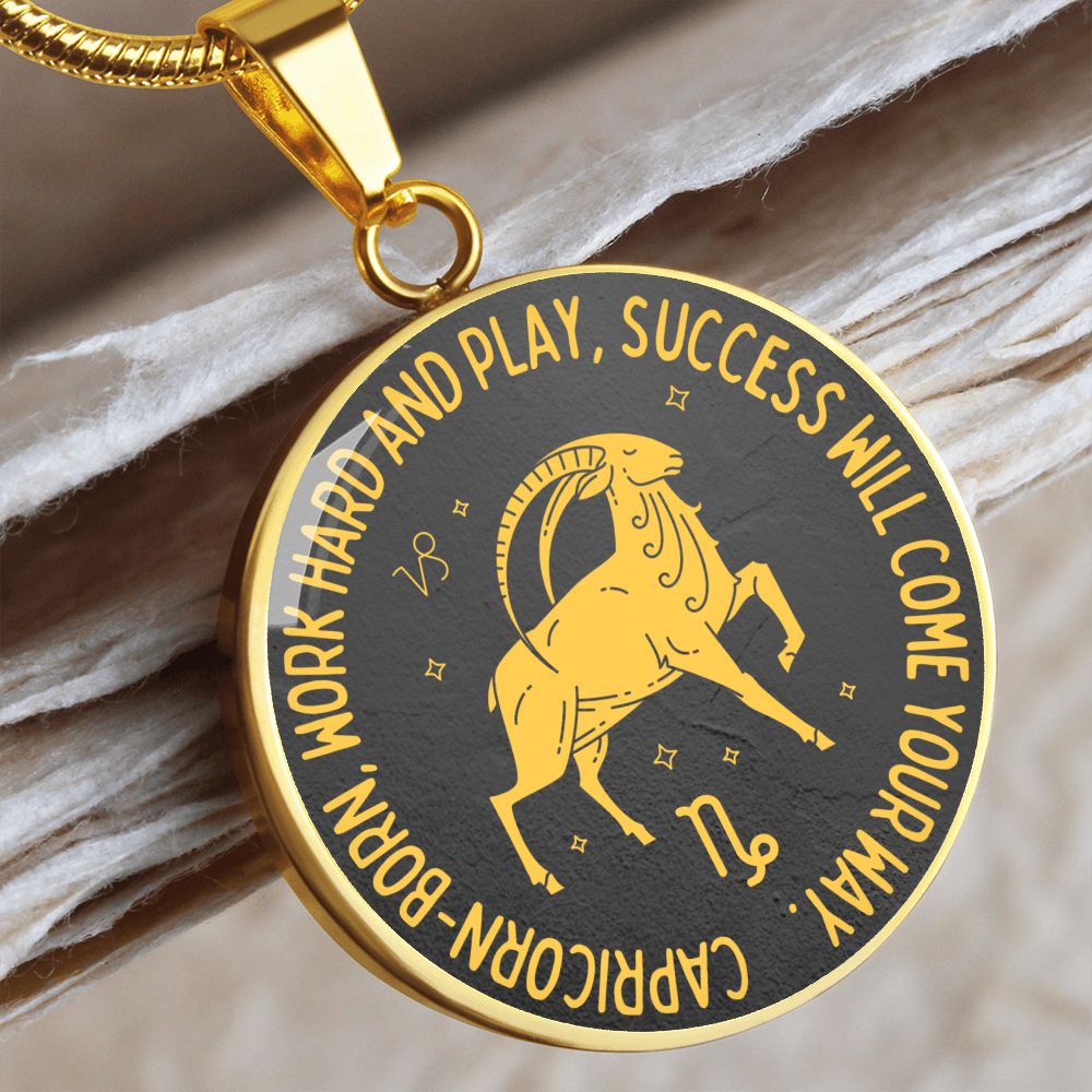 Capricorn Success Will Come Your Way Graphic Pendant Necklace
