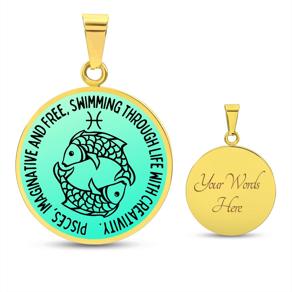 Pisces Imaginative And Free Graphic Pendant Necklace