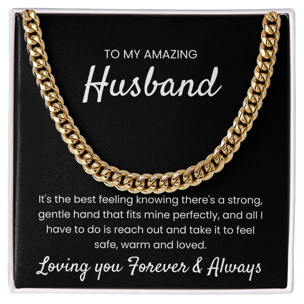 Safe, Warm and Loved - Length Adjustable Cuban Link Chain For Husband