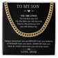You Are Loved - Length Adjustable Cuban Link Chain For Son