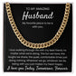 Being With You - Length Adjustable Cuban Link Chain For Husband