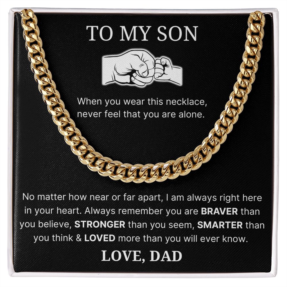 No Matter How Near Or Far Apart - Length Adjustable Cuban Link Chain For Son