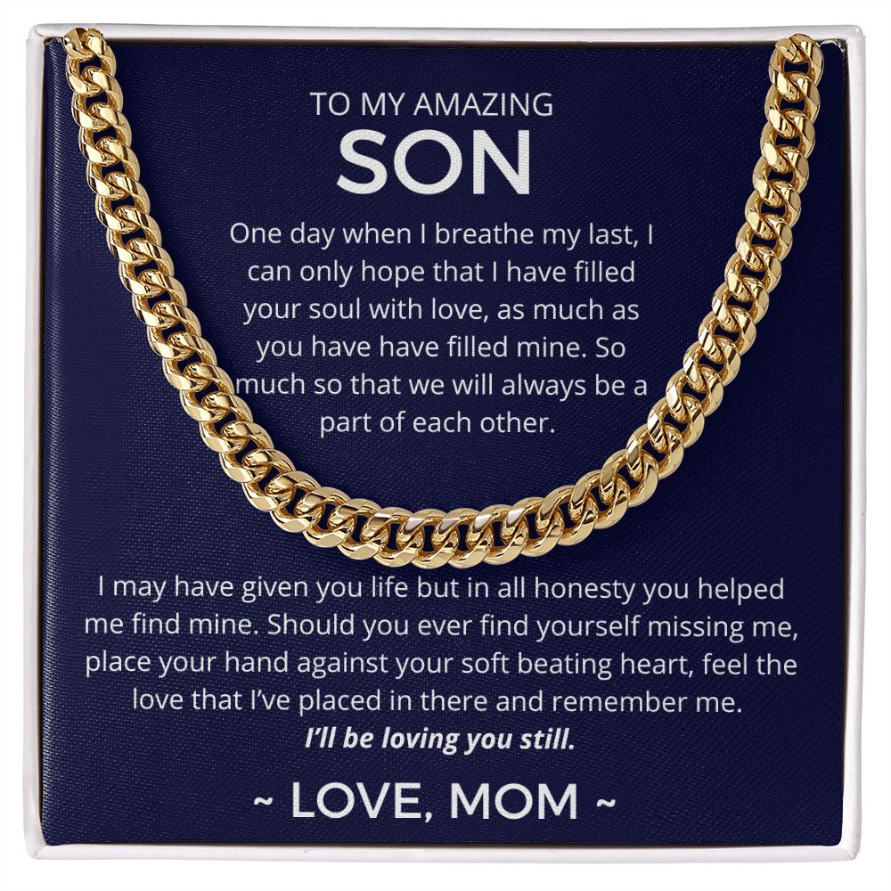 Always A Part Of Each Other - Length-Adjustable Cuban Link Chain For Son