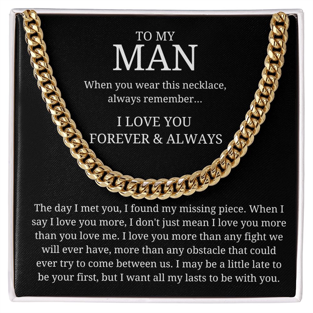 My Missing Piece - Length Adjustable Cuban Link Chain For Husband/Soulmate/Boyfriend
