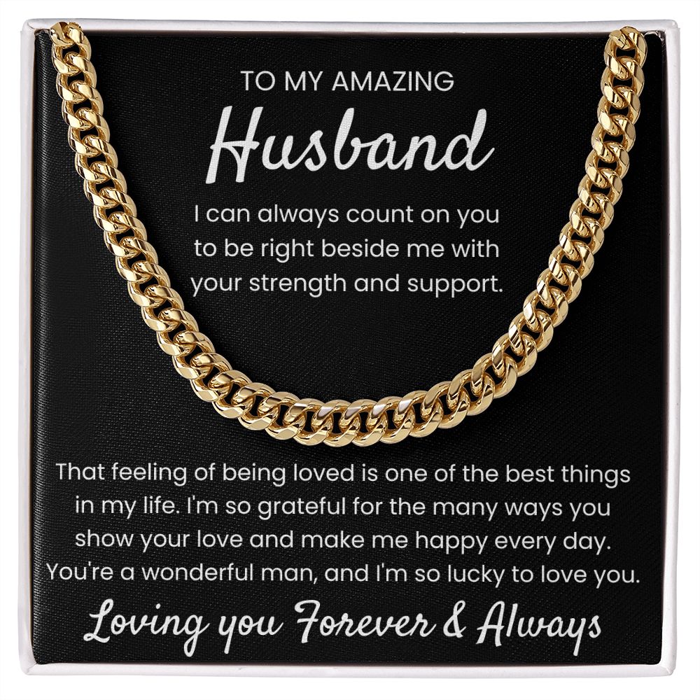 My Strength And Support - Length Adjustable Cuban Link Chain For Husband
