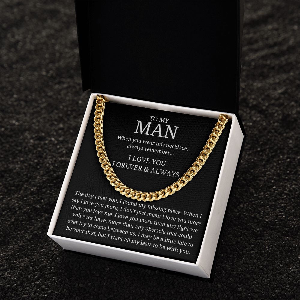 My Missing Piece - Length Adjustable Cuban Link Chain For Husband/Soulmate/Boyfriend