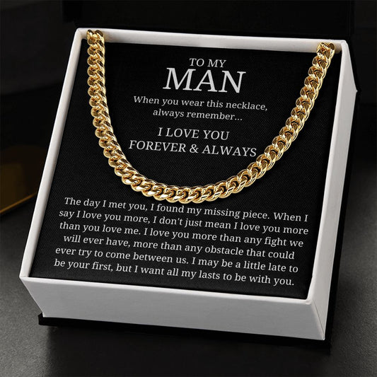 My Missing Piece - Length Adjustable Cuban Link Chain For Husband/Soulmate/Boyfriend