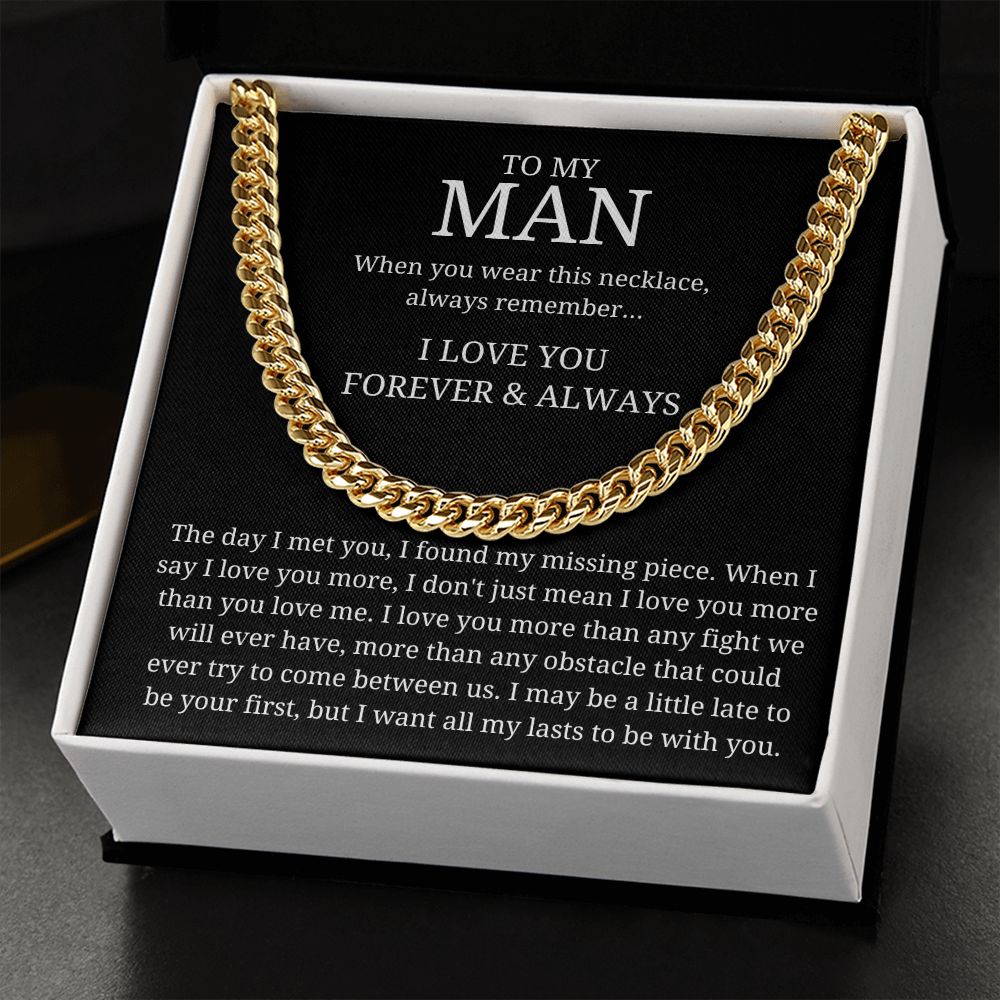 My Missing Piece - Length Adjustable Cuban Link Chain For Husband/Soulmate/Boyfriend