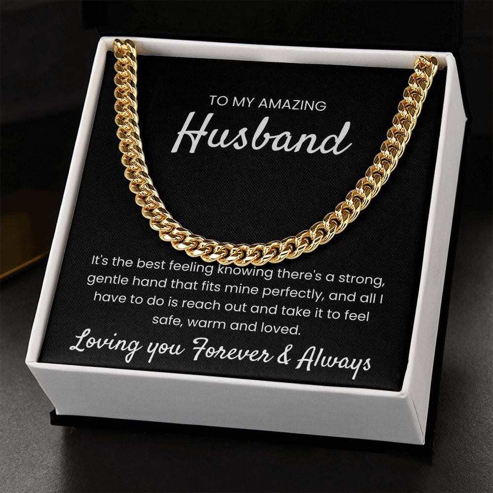 Safe, Warm and Loved - Length Adjustable Cuban Link Chain For Husband