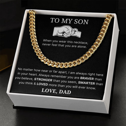 No Matter How Near Or Far Apart - Length Adjustable Cuban Link Chain For Son