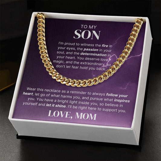 Let Your Light Shine - Length Adjustable Cuban Link Chain For Son