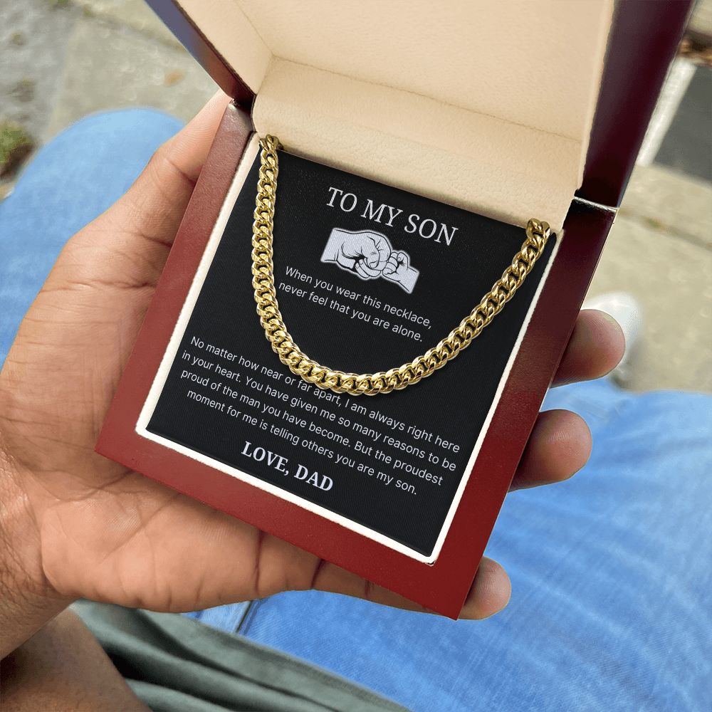 Proud Of The Man You Have Become - Length Adjustable Cuban Link Chain For Son