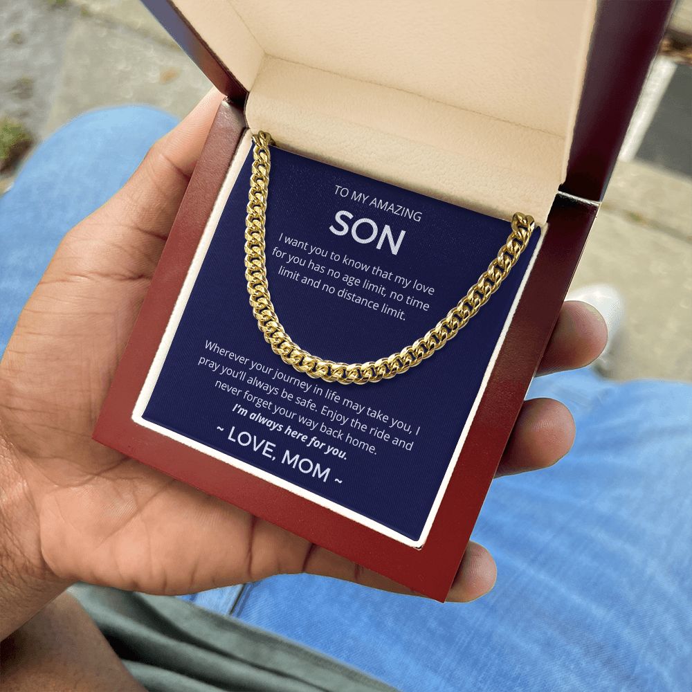 I Pray You'll Always Be Safe - Length-Adjustable Cuban Link Chain For Son