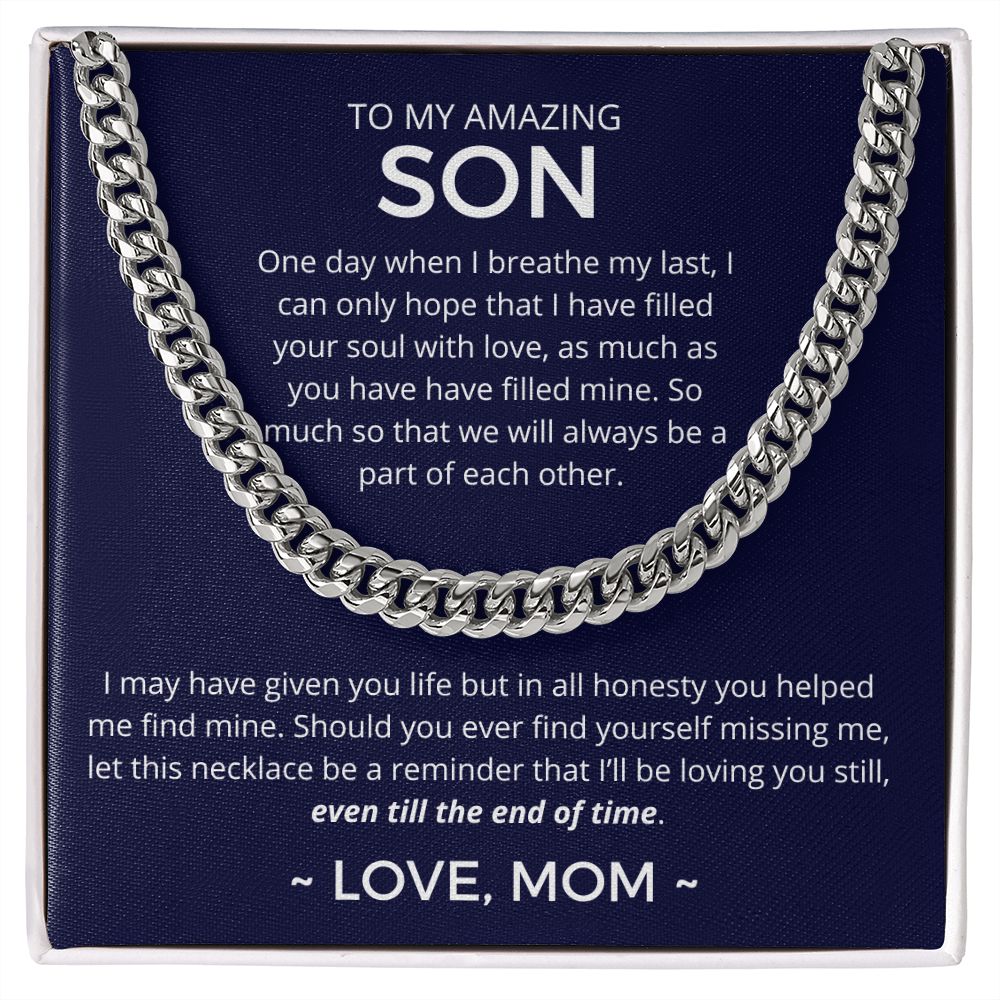 Even Till The End Of Time - Length-Adjustable Cuban Link Chain For Son