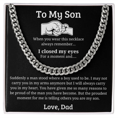 My Proudest Moment - Length Adjustable Cuban Link Chain For Son