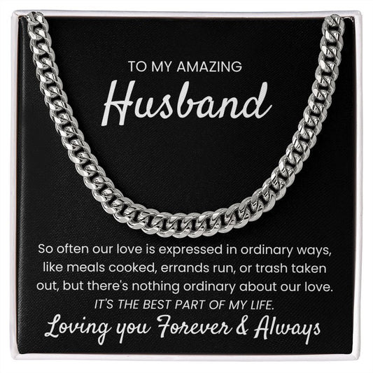 Nothing Ordinary About Our Love - Length Adjustable Cuban Link Chain For Husband