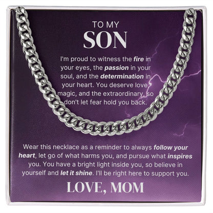 Let Your Light Shine - Length Adjustable Cuban Link Chain For Son