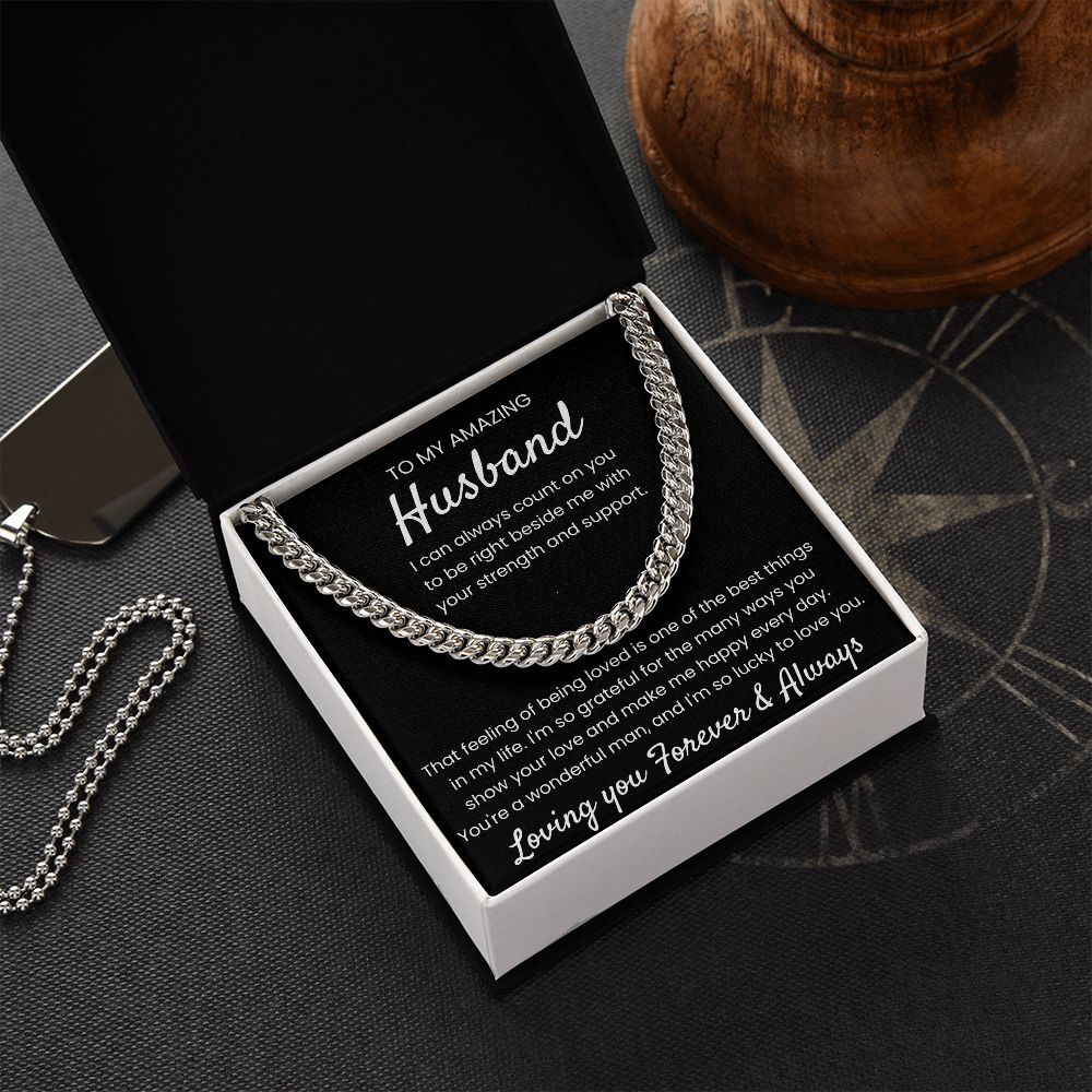 My Strength And Support - Length Adjustable Cuban Link Chain For Husband